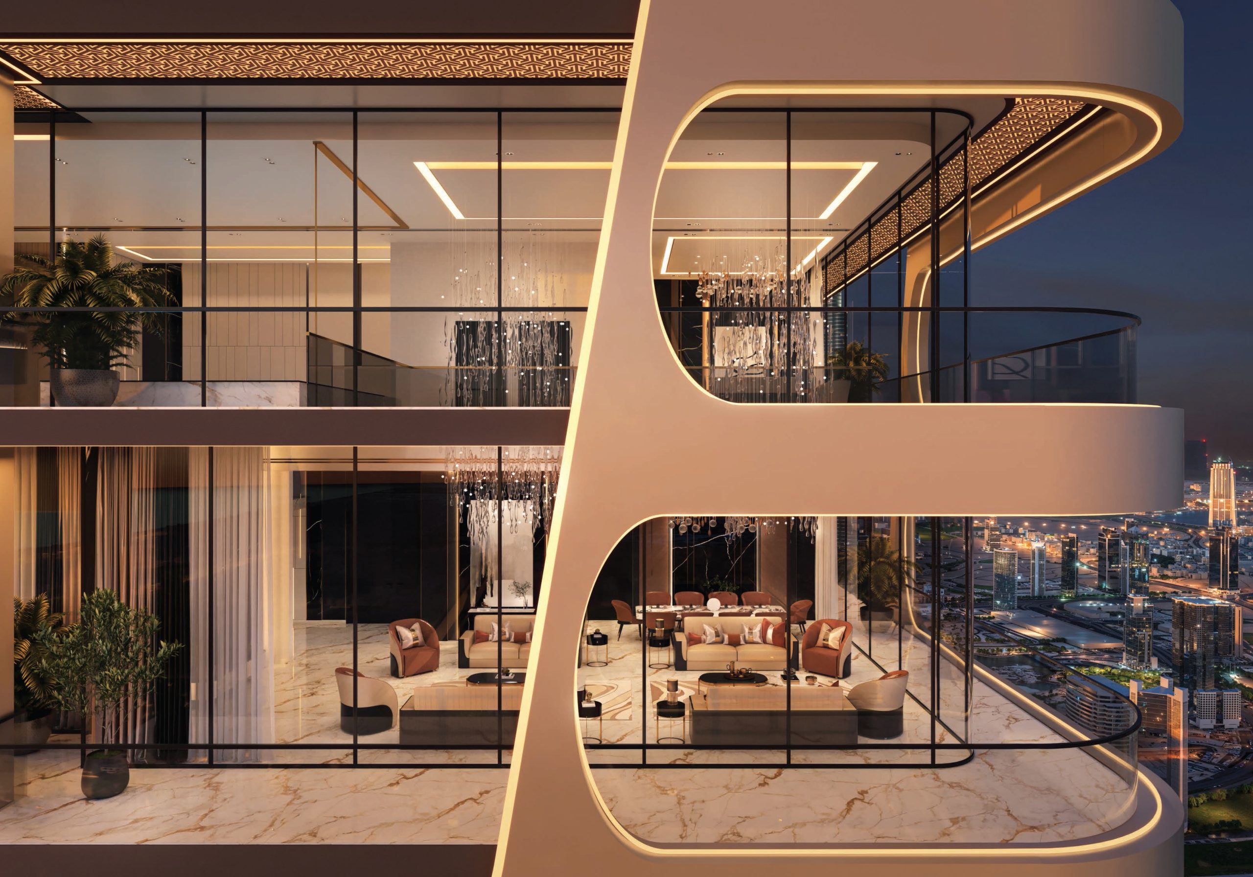 Waterfront apartments at BAYZ 102 offering stunning canal views